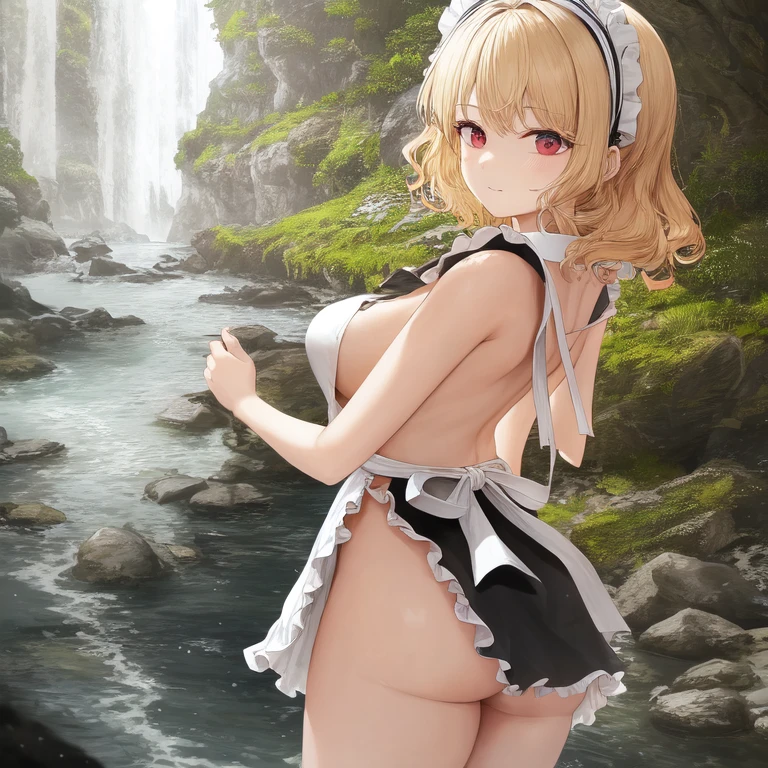 [Holara] Wavy hair From behind Masterpiece Naked apron [Illustration]